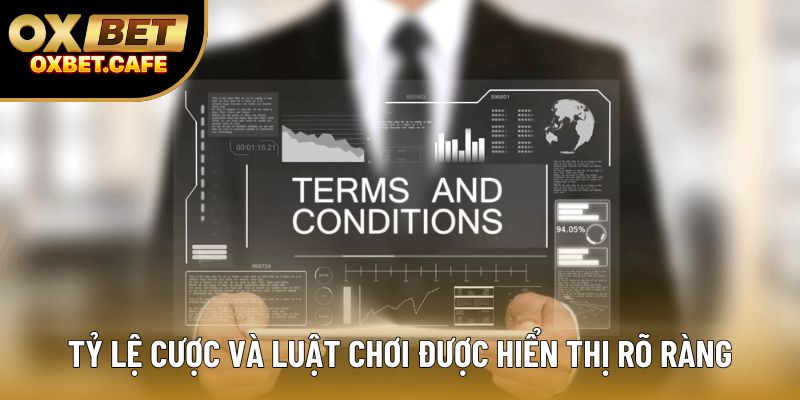 Tỷ lệ cược và luật chơi được hiển thị rõ ràng Tỷ lệ cược và luật chơi được hiển thị rõ ràng